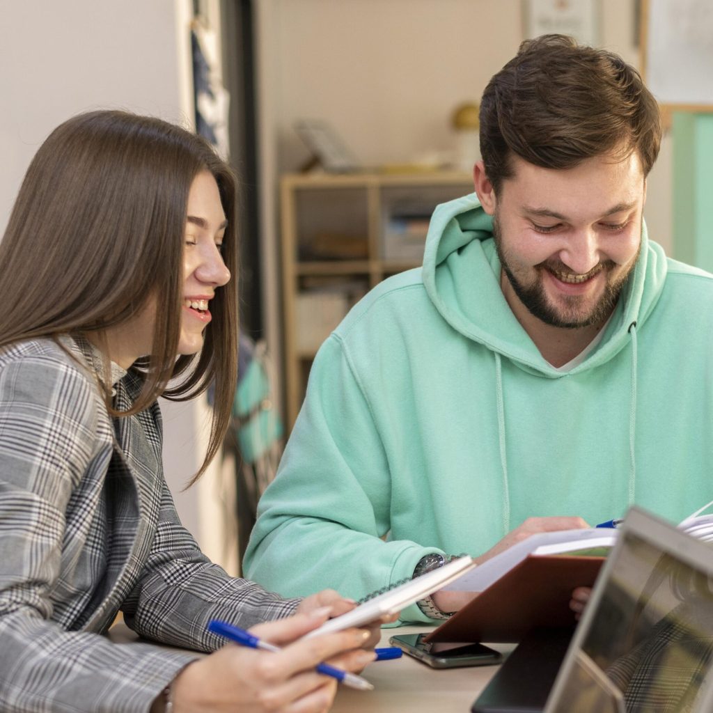 man-woman-working-together-new-project